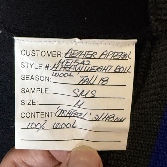 RARE Aether Apparel Heavyweight 100% Boil Wool SAMPLE Jacket Size Medium 0282 - Picture 4 of 12